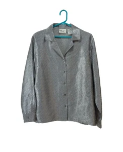 Blusa Kathy Lee para mujer XL abotonada poliéster manga larga - Imagen 1 de 9