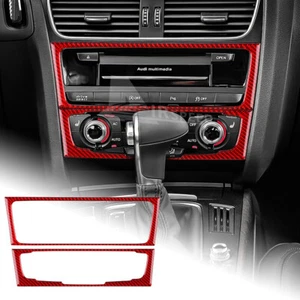 For Audi Q5 A4 A5 2009-2016 Center Console Panel Cover Sticker Red Carbon Fiber - Picture 1 of 7
