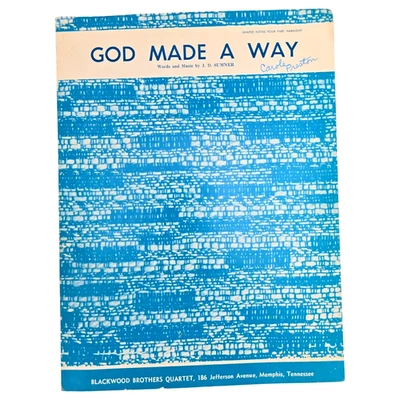 God Made a Way Sheet Music 1958 JD Sumner Quartet Gospel Shaped Notes Blackwood - Image 1 of 4
