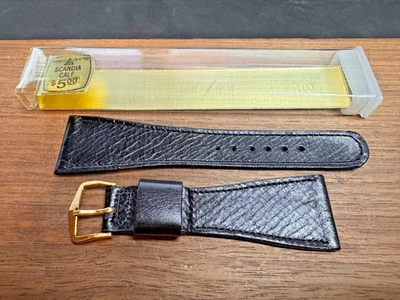 Correa de reloj vintage de pantorrilla escandinava cónica JB Champion EE. UU. 25 mm negra Foto 1 de 4