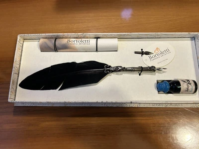 Elegante Set Calligrafico Bortoletti con Piuma, Pennino e Inchiostro - Nuovo - Immagine 1 di 4