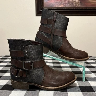 Spring Step Patrizia Botines Botín Mujer Talla 38/US 7.5-8 Hebilla Marrón Gris Foto 1 de 4