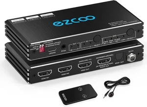 Interruttore HDMI 2.1 4K@120Hz 2 in 1 Out con Estrattore Audio VRR ALLM HDCP2.3 ARC... - Foto 1 di 9