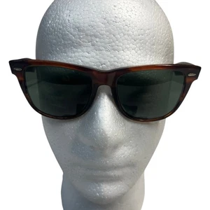 Vintage B&L Ray Ban Wayfarer II Tortoise Sunglasses Black Lens USA Bausch Lomb - Picture 1 of 18
