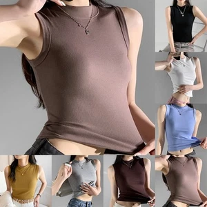 Women Casual Solid Color Sleeveless Tops for Summer Holidays and Daily Fashion - Picture 1 of 21