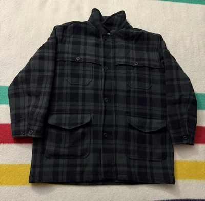 Vintage 90s Y2K LL Bean Mackinaw Cruiser Plaid Jacket Oversized XL 2X XXL - Image 1 of 4