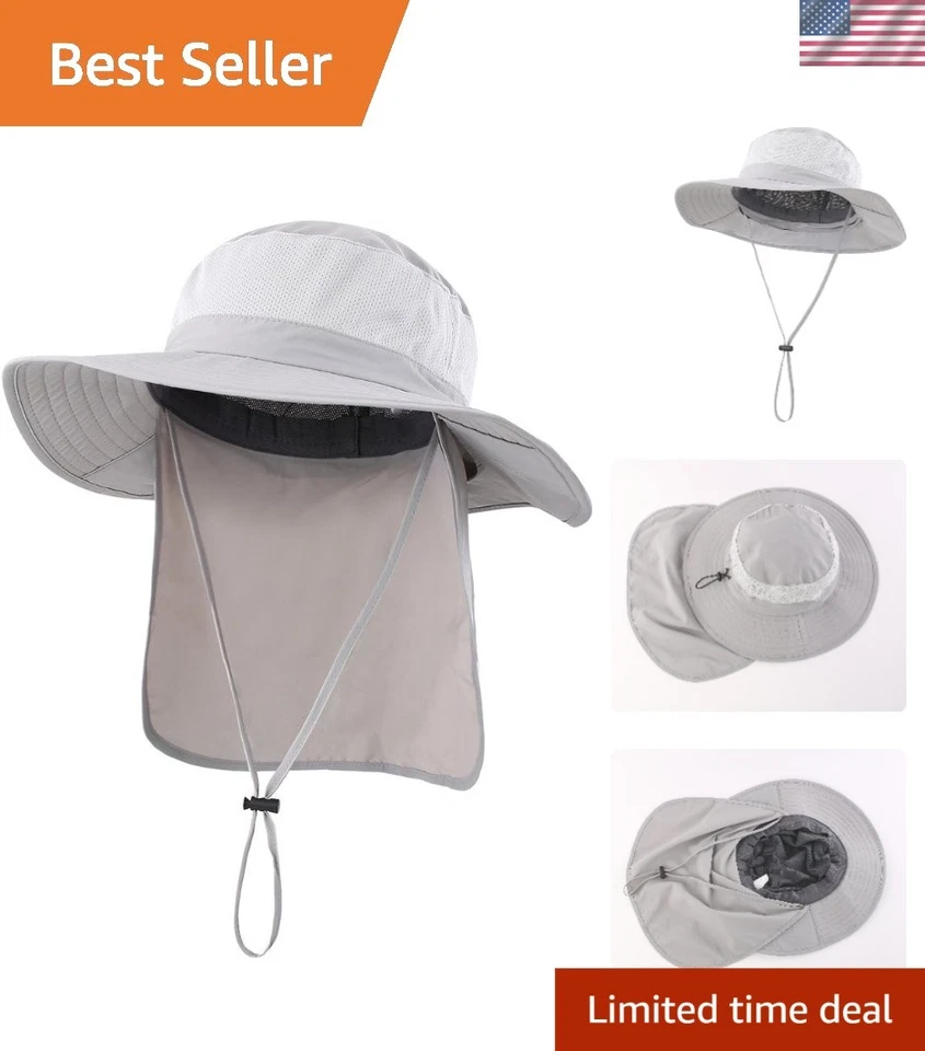 Wide Brim Outdoor Sun Hat with Neck Flap - UPF 50+ Protection for Men & Women - Image 1 of 4