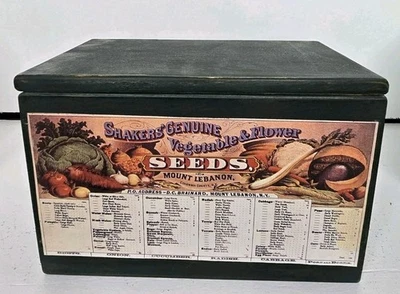 Montaje en caja de madera Shaker Seeds Líbano, Nueva York Firmado Foto 1 de 4