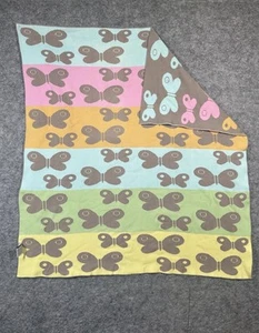 Weegoamigo Knitted Cotton Baby Blanket Cute Butterflies Colorful - Picture 1 of 7