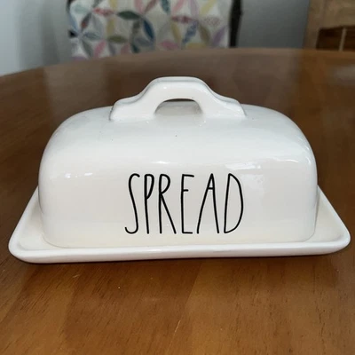 Rae Dunn by Magenta Artisan Collection Cream SPREAD Covered Butter Dish - Image 1 of 4