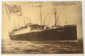 1925 SS Cleveland Steamship Postcard HAPAG Hamburg America Line Ocean Liner RPPC - Picture 1 of 2