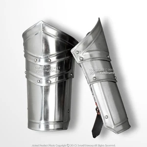 Juego de brazalete de armadura de placa de acero medieval tipo D calibre 18 acero LARP juegos con disfraces - Imagen 1 de 4