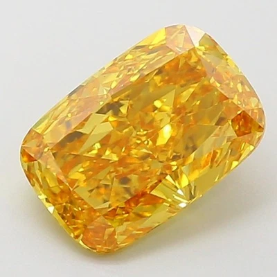 Cushion 2.34 Carat Fancy Vivid Orangy Yellow VS2 IGI Loose Lab Grown Diamond - Image 1 of 3