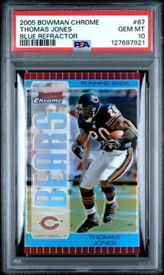 2005 BOWMAN CHROME #67 THOMAS JONES PSA 10 GEM MINT BLUE REFRACTOR 138/250 POP 1 - Image 1 of 2