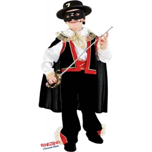 COSTUME VESTITO ABITO TRAVESTIMENT CARNEVALE BAMBINO ZORRO IN VELLUTO 1050 - Foto 1 di 2