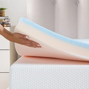 Queen Memory Foam Topper Soft Portable Camping RV Topper for Pressure Relief - Picture 1 of 18