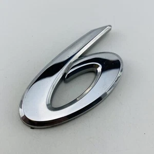 09 10 11 12 13 Mazda 6 Emblem Logo Number Badge Decal Trunk Rear Chrome OEM D70 - Picture 1 of 6