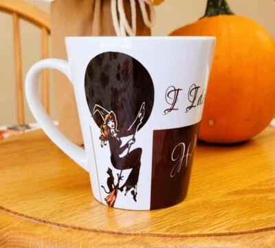 Taza de café con leche Witch "Me identifico como bruja" 12 oz café té lavavajillas apta para microondas Foto 1 de 3