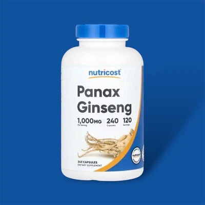 Nutricost, Panax Ginseng, 1,000 mg, 240 Kapseln (500 mg per Capsule)