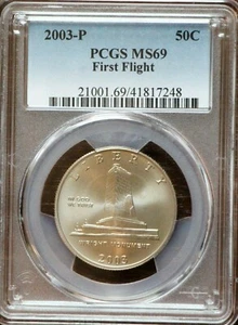 2003-P PCGS MS69 WRIGHT BROTHERS FIRST FLIGHT COMMEMORATIVE HALF DOLLAR 50C - Picture 1 of 2