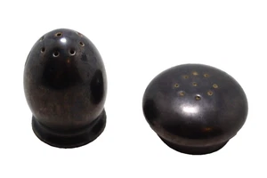 Red Wing Lotus Salt and Pepper Shakers Bronze Mid Century Vintage MCM - Picture 1 of 4