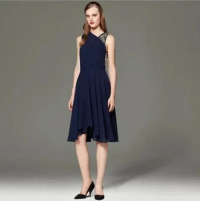 Vestido de cóctel 3.1 Phillip Lim for Target azul marino negro lentejuelas envolvente talla 8 nuevo con etiquetas Foto 1 de 4