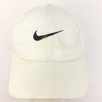 Boné de beisebol vintage Nike desbotado Swoosh xadrez logotipo golfe praia férias encaixe traseiro - Imagem 1 de 4
