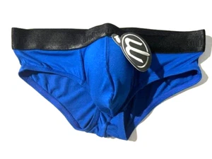 New INTYMEN Mens Blue Soft Viscose Low Rise Sport Bikini Brief sz M Underwear - Picture 1 of 11
