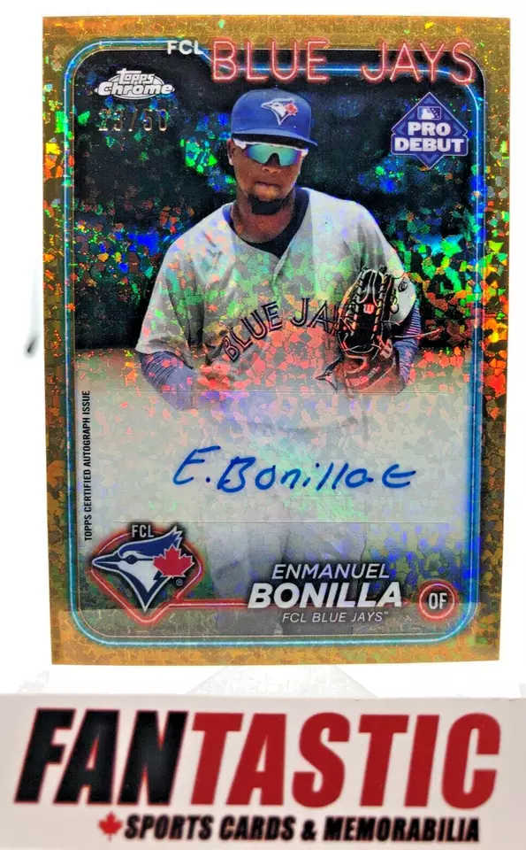 Enmanuel Bonilla Auto GOLD SPECKLE /50 2024 Topps Pro Debut PDC-122 Blue Jays - Image 1 of 2