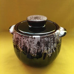 VTG Royal Canadian Art Pottery Lava Drip Glaze Bean Pot / Cannister with Lid - Bild 1 von 14