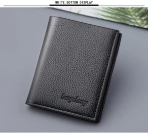 Mens Luxury Leather Soft Wallet Credit Card Holder Purse Black Brown Gift - Picture 1 of 7