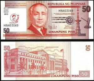 PHILIPPINES 50 PISO 2013 UNC HN,CANONIZATION OF SAN PEDRO CALUNGSOD,PRESIDENT SE - Picture 1 of 1