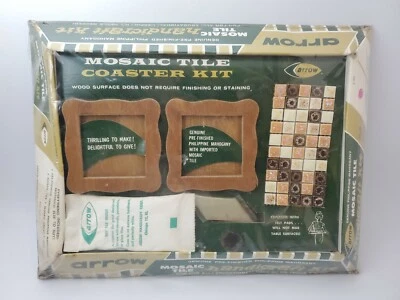 Rare 1962 Vintage Arrow Mosaic Tile Handicraft Kit NEW OLD STOCK  - Image 1 of 4