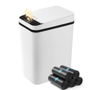 Bathroom Garbage Can with Lid, 2.6 Gallon Diaper Trash Can, Automatic Trash Cans - Picture 1 of 12