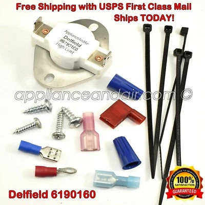 Delfield 2195160 CERAMIC High Limit Switch + Instr. & Hardware Ships FREE TODAY!