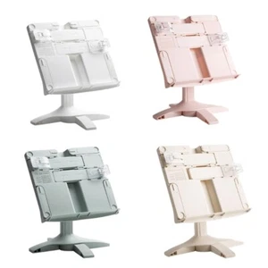 Foldable Adjustable Book Holder Reading Stand with Page Clip for Textbook Tablet - Afbeelding 1 van 12