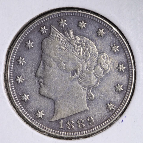 1889 Liberty V Nickel CHOICE XF E195 RNB Cover