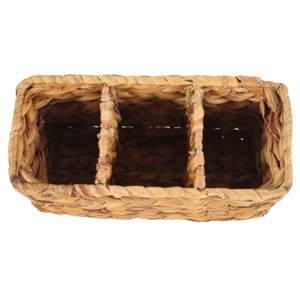 Rattan Storage Basket Desktop Finishing Woven Sundries Organizer - Picture 1 of 12