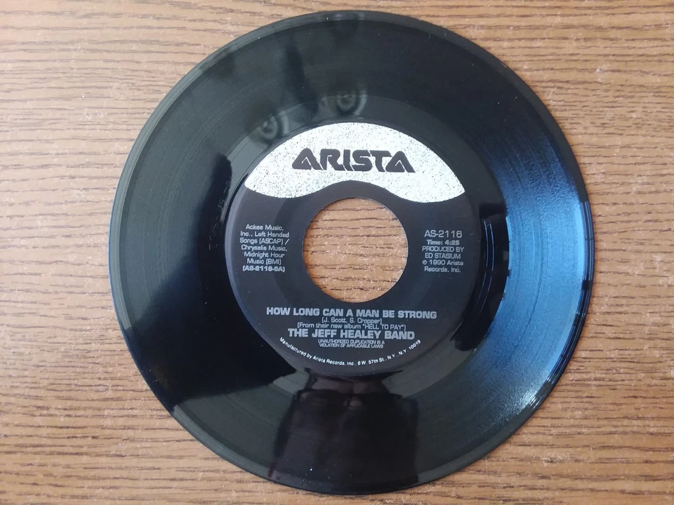 1990 M-EXC*JEFF healey How Long Can A Man Be Strong  AS-2116 full circle 45 - Image 1 of 2