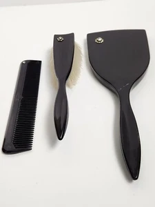 Vintage Stanley Hairbrush Mirror Comb Jeweled Vanity Set #791 Nylon Bristle - Picture 1 of 14