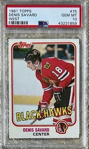Topps Denis Savard RC 1981 PSA 10 Low Pop - Imagen 1 de 2