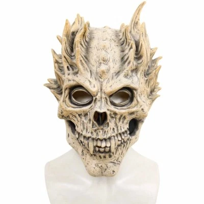 Halloween Evil Skull Warrior Mask Death Skull Mask Demon Skull Horror Prop Latex - Image 1 of 4