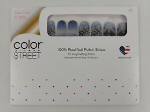 Color Street GOOD CHILL TO ALL Nail Strips Silver Blue Snow Glitter HTF RETIRED!