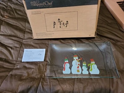 Plato rectangular muñeco de nieve Pampered Chef #2821 (NUEVO EN CAJA) Foto 1 de 4