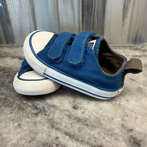 Chuck Taylor Converse All Star Infant Size 4 Blue Canvas Low Top EUC - Picture 1 of 6