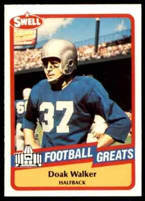 1989 Hall of Fame RED #137 Doak Walker HOF RARE Detroit Lions / SMU Mustangs - Image 1 of 3