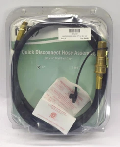 72" Propane Hose Quick Disconnect 1/4" FNPT With Cap x 1/4" MNPT MER14TCQD - Picture 1 of 4