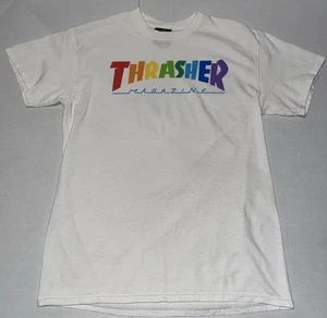 Thrasher Rainbow Logo 100% Cotton Tee Medium A33 - Picture 1 of 10