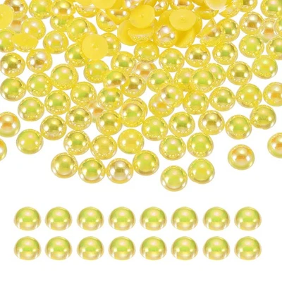 1500Pcs Half Pearl,4mm Plastic Half Flatback Pearls Cabochon(Yellow AB) - Image 1 of 4