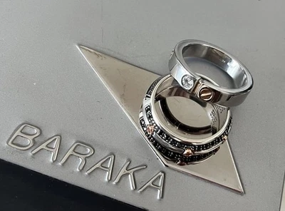 BARAKA  18K White / Rose Gold Diamond Band Ring -size 10. Retail $4250 !!! - Image 1 of 4